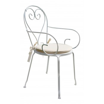 SEDIA SIRMIONE BRACCIOLI ESTERNO GIARDINO FERRO