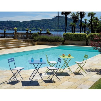 SET BISTRO' SEDIE PIEGHEVOLI TAVOLO 60X60 PIEGHEVOLE ESTERNO GIARDINO FERRO