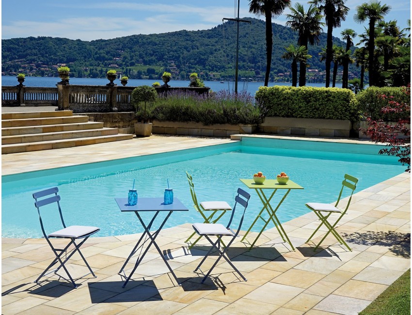 SET BISTRO' SEDIE PIEGHEVOLI TAVOLO 60X60 PIEGHEVOLE ESTERNO GIARDINO FERRO