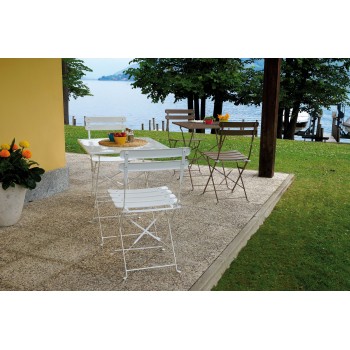 SET BISTRO' SEDIE PIEGHEVOLI TAVOLO 60X60 PIEGHEVOLE ESTERNO GIARDINO FERRO