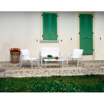 SET FANO ESTERNO GIARDINO POLTRONE DIVANO TAVOLINO FERRO