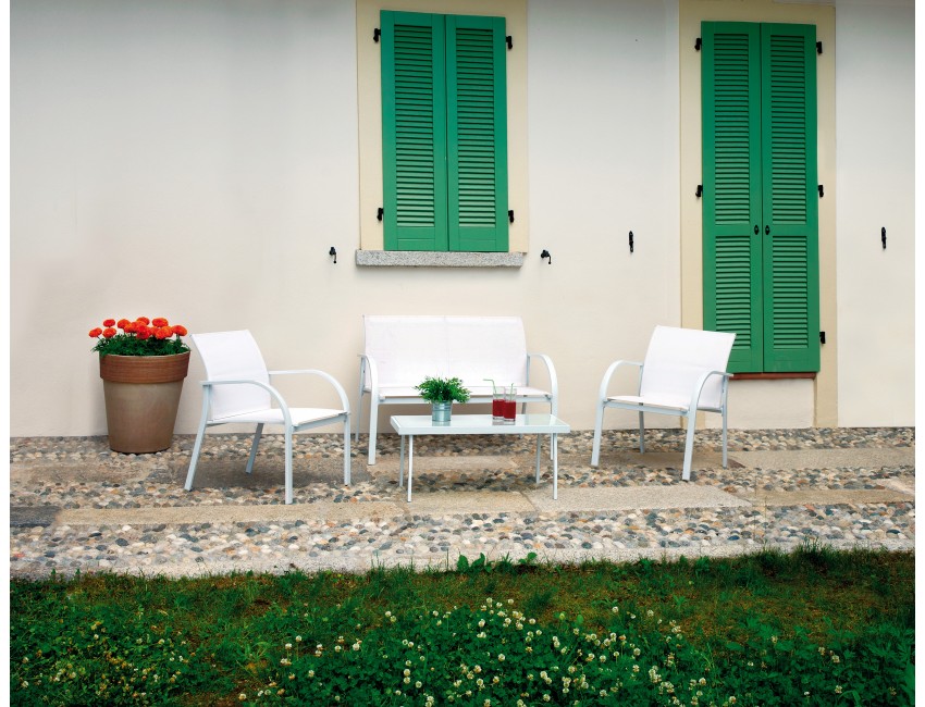 SET FANO ESTERNO GIARDINO POLTRONE DIVANO TAVOLINO FERRO