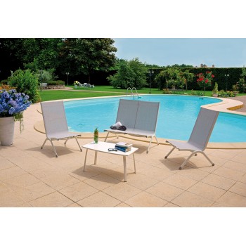 SET ARENZANO ESTERNO GIARDINO POLTRONE DIVANO TAVOLO ALLUMINIO