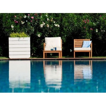 POLTRONA FLOR ESTERNO GIARDINO CUSCINI LEGNO ROBINIA