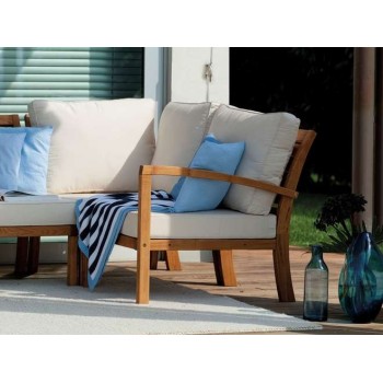 POLTRONA FLOR ESTERNO GIARDINO CUSCINI LEGNO ROBINIA