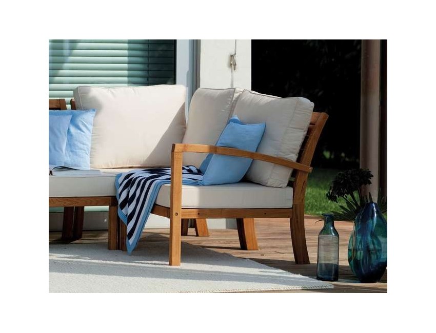 POLTRONA FLOR ESTERNO GIARDINO CUSCINI LEGNO ROBINIA