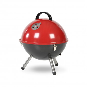 BARBECUE CARBONELLA SFERICO ACCIAIO GRIGLIA MANIGLIA REMOVIBILE COPERCHIO BAKELITE