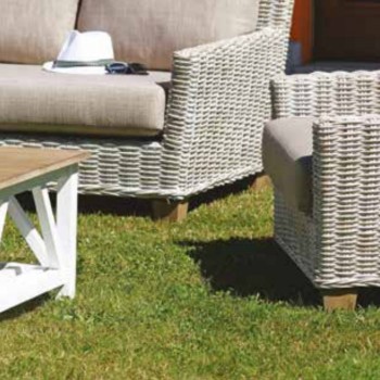 SET JAIPUR SALOTTO ESTERNO GIARDINO POLTRONE DIVANO TAVOLINO CUSCINI COMPLETO