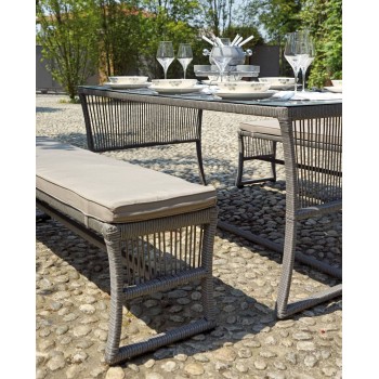 SET VILLASIMIUS PANCHE TAVOLO CUSCINI ESTERNO GIARDINO FERRO