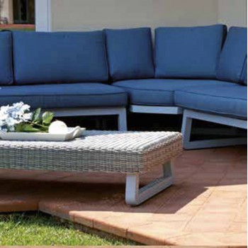 SET RIO DE JANEIRO POLTRONA DIVANO CUSCINI ESTERNO GIARDINO ALLUMINIO