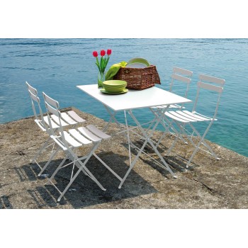 SET BISTRO' SEDIE PIEGHEVOLI TAVOLO 60X60 PIEGHEVOLE ESTERNO GIARDINO FERRO