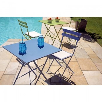 SET BISTRO' SEDIE PIEGHEVOLI TAVOLO 60X60 PIEGHEVOLE ESTERNO GIARDINO FERRO