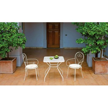 TAVOLO BARDOLINO 70X70 ESTERNO GIARDINO FERRO