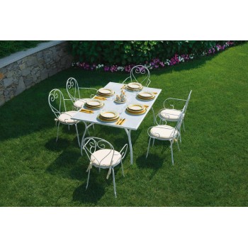 SEDIA SIRMIONE BRACCIOLI ESTERNO GIARDINO FERRO