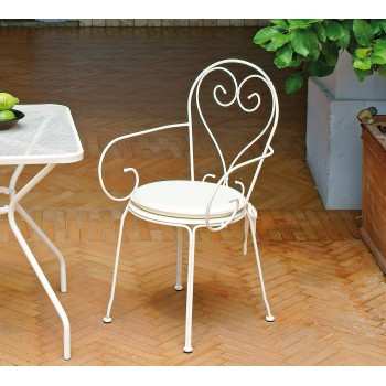 SEDIA SIRMIONE BRACCIOLI ESTERNO GIARDINO FERRO