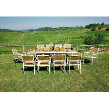 SEDIA CERVINIA ESTERNO GIARDINO LEGNO RESINA