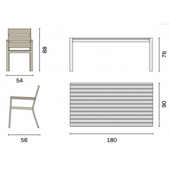 SEDIA VERNAZZA ESTERNO GIARDINO LEGNO RESINA