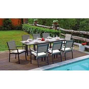 TAVOLO RIOMAGGIORE ALLUNGABILE ESTERNO GIARDINO RESINA LEGNO