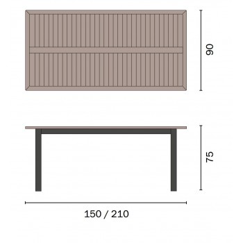 TAVOLO RIOMAGGIORE ALLUNGABILE ESTERNO GIARDINO RESINA LEGNO