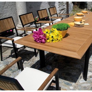 TAVOLO ALICANTE ALLUNGABILE ESTERNO GIARDINO LEGNO TEAK