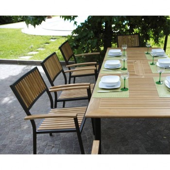 TAVOLO VIGO ALLUNGABILE ESTERNO GIARDINO LEGNO TEAK
