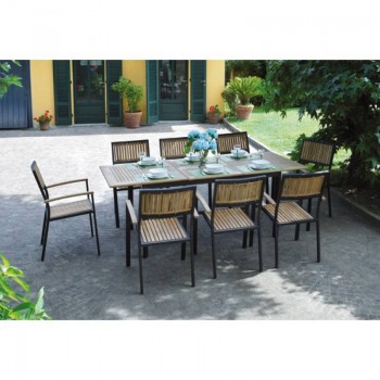 SEDIA IBIZA IMPILABILE ESTERNO GIARDINO LEGNO TEAK ALLUMINIO