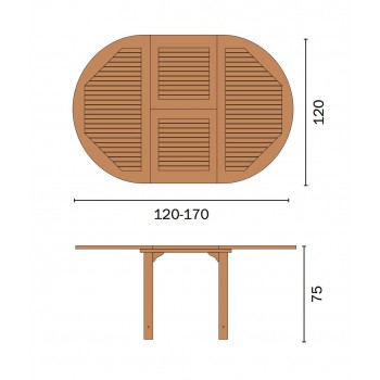 TAVOLO CAPRAIA TONDO ALLUNGABILE ESTERNO GIARDINO LEGNO TEAK