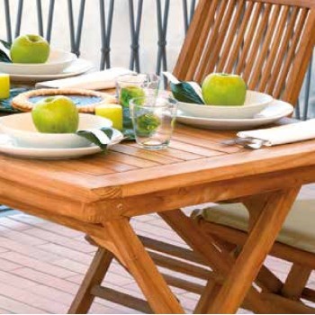 TAVOLO LIPARI 120X70 ESTERNO GIARDINO LEGNO TEAK