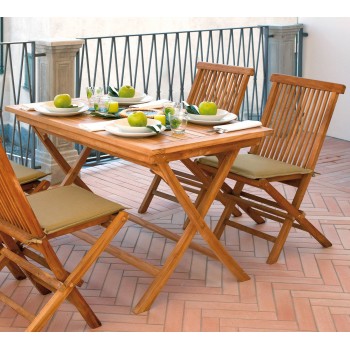TAVOLO LIPARI 120X70 ESTERNO GIARDINO LEGNO TEAK
