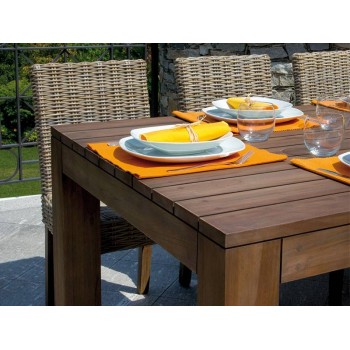 TAVOLO BALI 200X100CM ESTERNO GIARDINO LEGNO TEAK SCURO