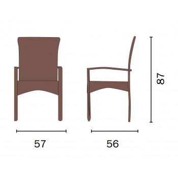SEDIA LE HAVRE CON BRACCIOLI ESTERNO GIARDINO RATTAN