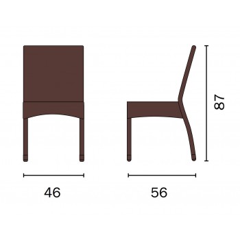 SEDIA CALAIS IMPILABILE ESTERNO GIARDINO RATTAN